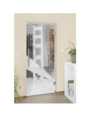 Pendeltür San Fransisco Gelasert Auf Klarglas