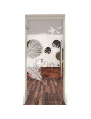 Pendeltür Phönix I Gelasert Auf Klarglas