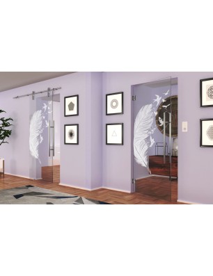 Pendeltür Phönix I Gelasert Auf Klarglas