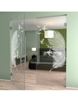 Pendeltür Phönix I Gelasert Auf Klarglas