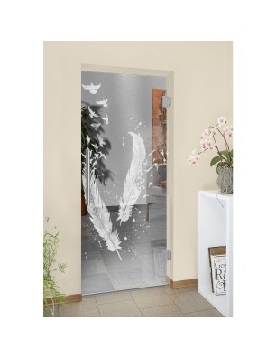 Pendeltür Phönix II Gelasert Auf Klarglas