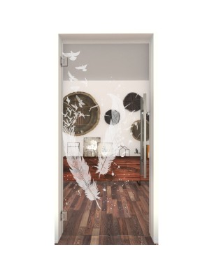 Pendeltür Phönix II Gelasert Auf Klarglas