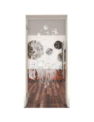 Pendeltür Astronaut Gelasert Auf Klarglas