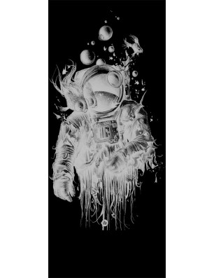 Pendeltür Astronaut Gelasert Auf Klarglas