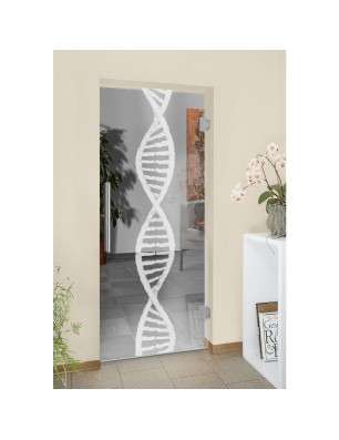 Pendeltür "DNA" Gelasert Auf Klarglas