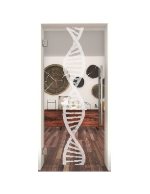 Pendeltür "DNA" Gelasert Auf Klarglas