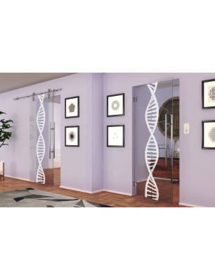 Pendeltür "DNA" Gelasert Auf Klarglas