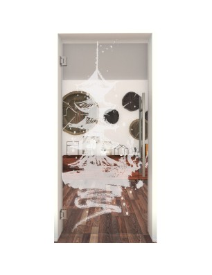 Pendeltür Pagode III Gelasert Auf Klarglas