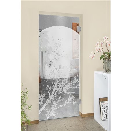 Pendeltür Mond Gelasert Auf Klarglas