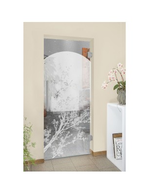 Pendeltür Mond Gelasert Auf Klarglas