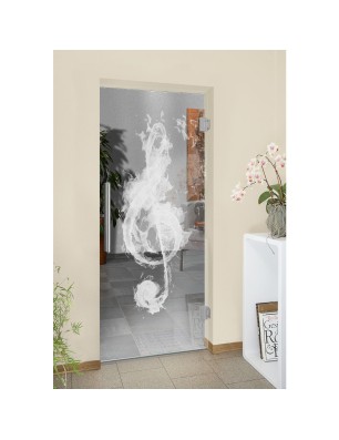 Pendeltür Burning Musik Gelasert Auf Klarglas