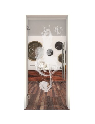 Pendeltür Burning Musik Gelasert Auf Klarglas