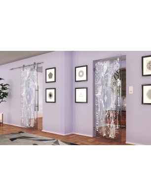 Pendeltür Ritter Gelasert Auf Klarglas