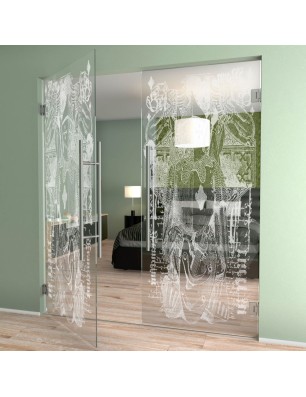 Pendeltür Ritter Gelasert Auf Klarglas