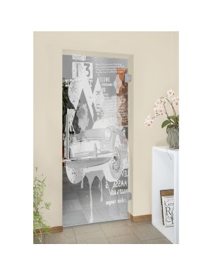 Pendeltür Auto Gelasert Auf Klarglas