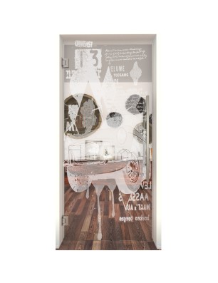 Pendeltür Auto Gelasert Auf Klarglas