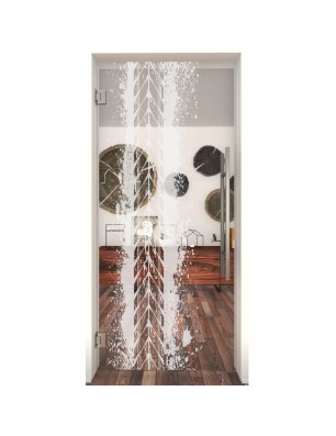 Pendeltür Abdruck Gelasert Auf Klarglas