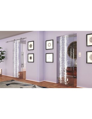 Pendeltür Abdruck Gelasert Auf Klarglas