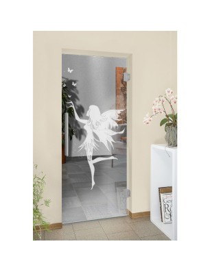 Pendeltür Fee Gelasert Auf Klarglas