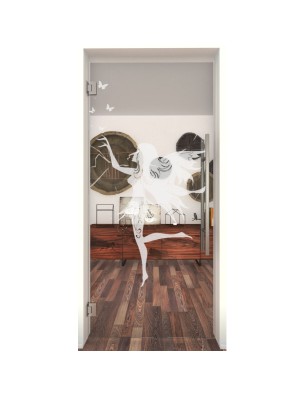 Pendeltür Fee Gelasert Auf Klarglas