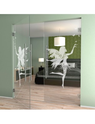 Pendeltür Fee Gelasert Auf Klarglas