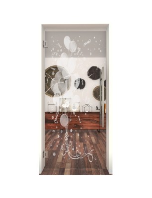 Pendeltür Balong Gelasert Auf Klarglas