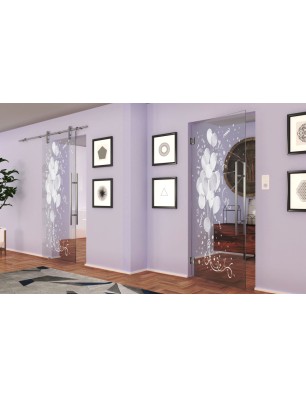 Pendeltür Balong Gelasert Auf Klarglas