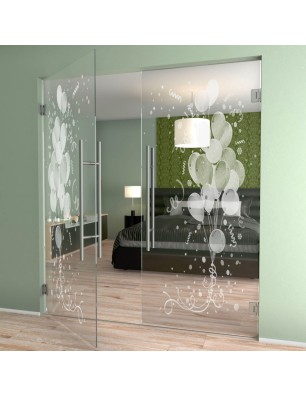 Pendeltür Balong Gelasert Auf Klarglas