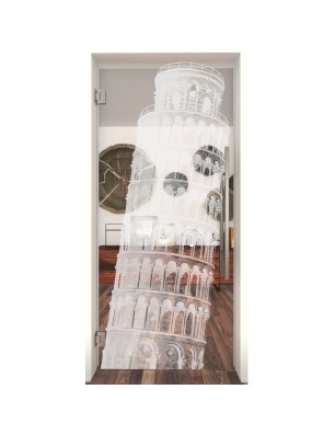 Pendeltür Pisa Gelasert Auf Klarglas