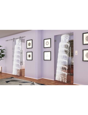 Pendeltür Pisa Gelasert Auf Klarglas