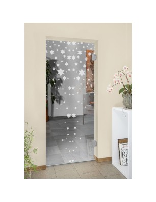 Pendeltür Sterne Gelasert Auf Klarglas