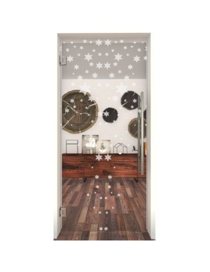 Pendeltür Sterne Gelasert Auf Klarglas