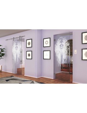 Pendeltür Silhuette III Gelasert Auf Klarglas