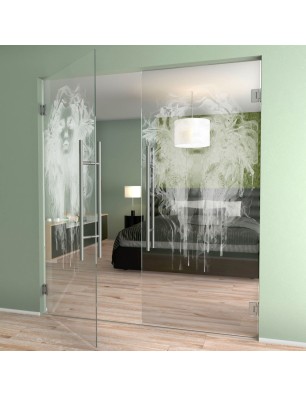 Pendeltür Silhuette III Gelasert Auf Klarglas