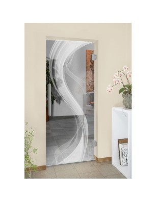 Pendeltür Abstrakt 2 Gelasert Auf Klarglas