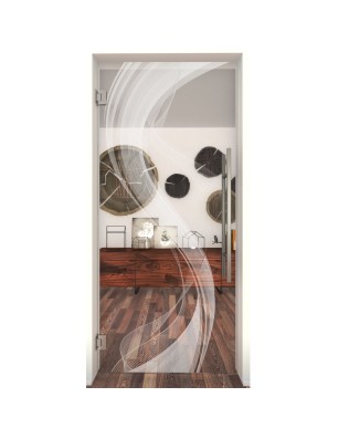 Pendeltür Abstrakt 2 Gelasert Auf Klarglas