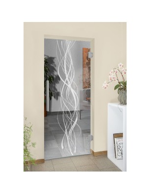 Pendeltür Abstrakt 3 Gelasert Auf Klarglas