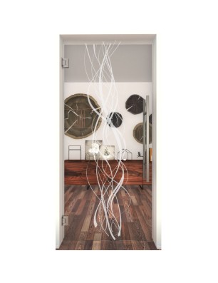 Pendeltür Abstrakt 3 Gelasert Auf Klarglas