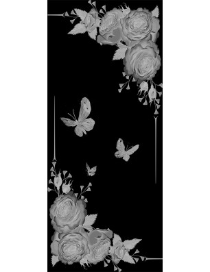 Pendeltür Blume 5 Gelasert Auf Klarglas