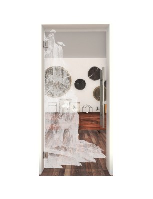 Pendeltür Landscape Gelasert Auf Klarglas