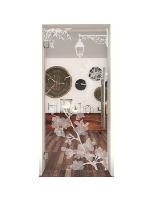 Pendeltür Streetlamp Gelasert Auf Klarglas