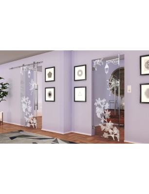 Pendeltür Streetlamp Gelasert Auf Klarglas