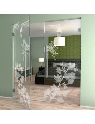 Pendeltür Streetlamp Gelasert Auf Klarglas