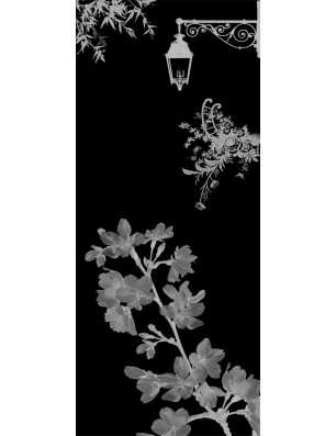 Pendeltür Streetlamp Gelasert Auf Klarglas