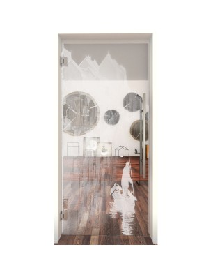 Pendeltür Gondel Gelasert Auf Klarglas