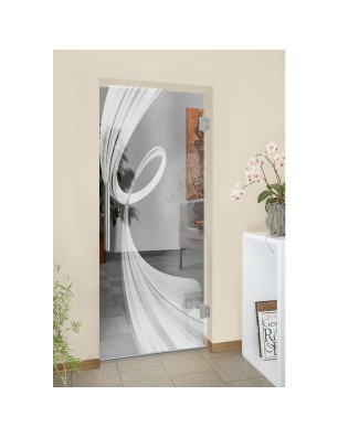 Pendeltür Abstrakt 5 Gelasert Auf Klarglas