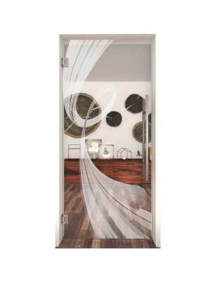 Pendeltür Abstrakt 5 Gelasert Auf Klarglas