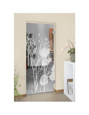 Pendeltür Blume 7 Gelasert Auf Klarglas