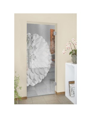 Pendeltür Blume 8 Gelasert Auf Klarglas