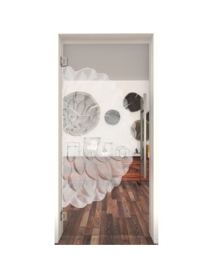 Pendeltür Blume 8 Gelasert Auf Klarglas